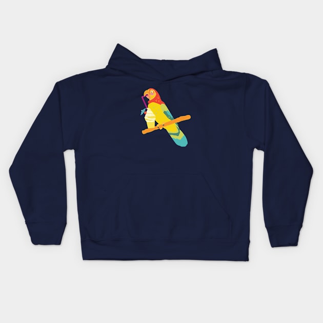 Tiki Bird Kids Hoodie by SarahLouiseNicholson